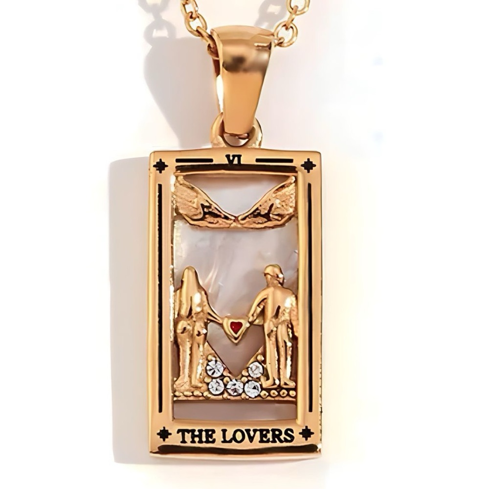 Dainty Gold - Silver Tarot Card Necklace | 18k Gold Plated, 316L Stainless Steel